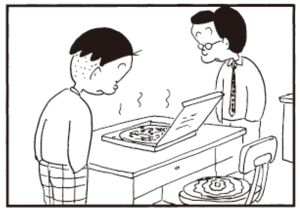 【無料漫画】かりあげクン(304)「ピザ」「おせじ」女子社員たちがピザを頼んだのを見て?/植田まさし 3