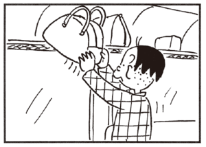 【無料漫画】かりあげクン(247)「荷物」「見合い」座席に置いていたら、網棚に置くよう言われたので/植田まさし 3
