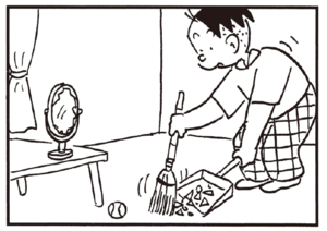 【無料漫画】かりあげクン(248)「小銭」「正座」ボールが飛んできて鏡が割れてしまったので/植田まさし 27