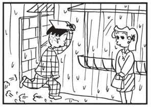 【無料漫画】かりあげクン(1545回)毎日配信!「雨やどり」「無農薬」雨が降り出すと着替えるワケとは/植田まさし 4