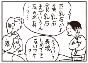巨乳石から美乳石貧乳石までいろんなのがあって… そういう表現しかできないワケ?