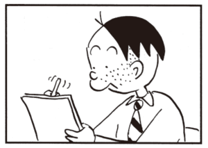 【無料漫画】かりあげクン(426)6月も毎日配信!「切れ目」「移動」レンズの小ささを笑われたら?/植田まさし 7