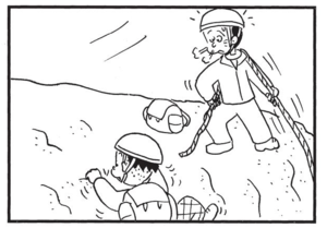 【無料漫画】かりあげクン(1491回)毎日配信!「山登り」「針金」せっかく一生懸命ロープを持ってたのに…/植田まさし 3