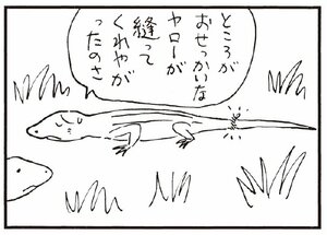 ところがおせっかいなヤローが縫ってくれやがったのさ