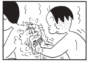 【無料漫画】かりあげクン(1412回)毎日配信!「背中」「おねしょ」ただ背中を流しただけなのに…/植田まさし 3