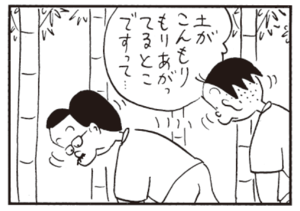 土がこんもりもりあがってるとこですって…